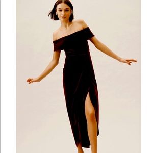 BHLDN velvet Edison dress-BLACK- size 10-worn once
